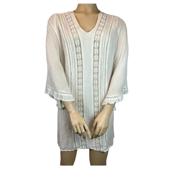 Elegant White Swim Coverup - Picture 1 of 9